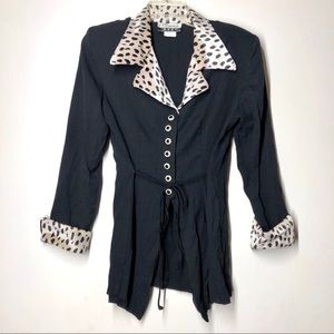 Marmie West vintage leopard print collar blouse